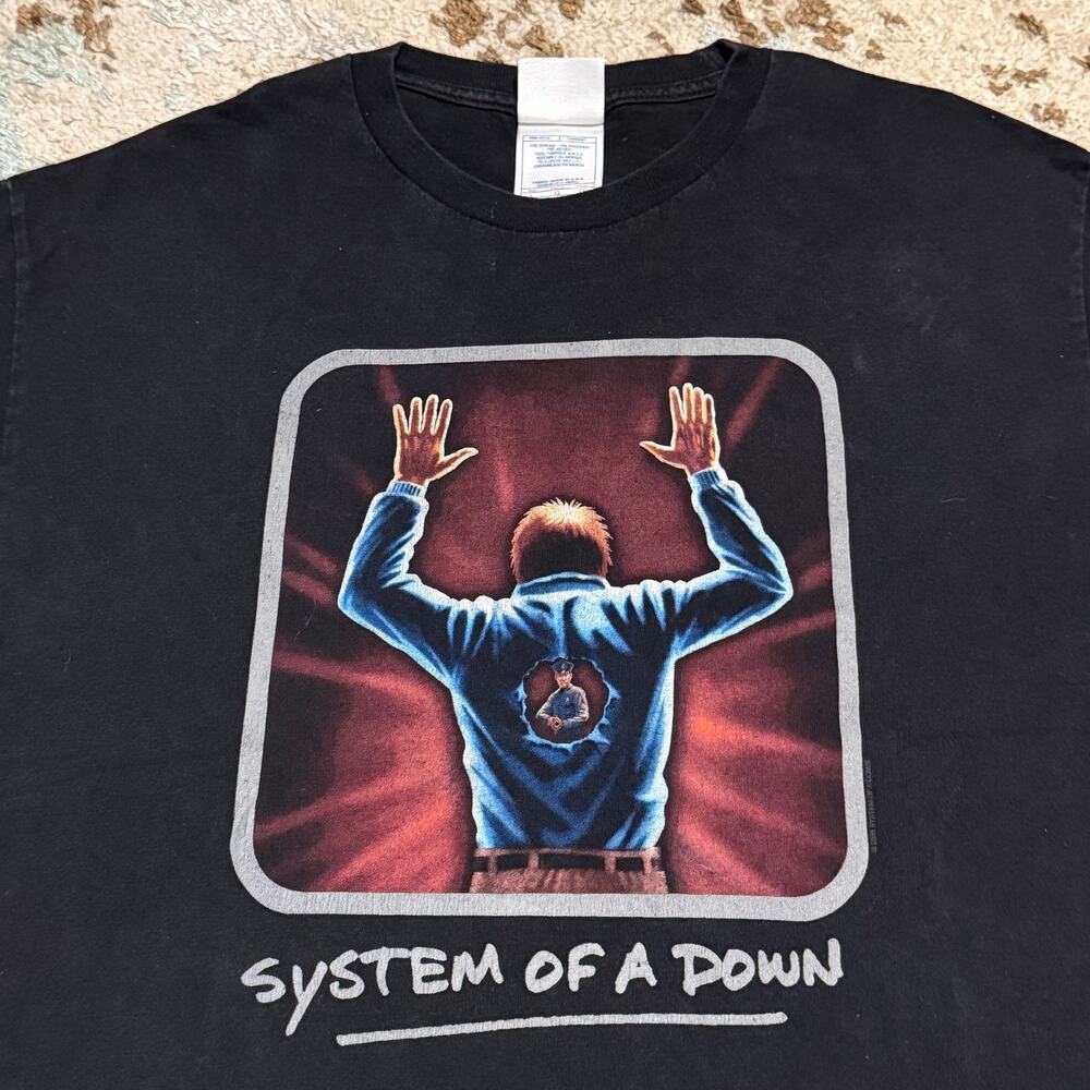 Vintage 2003 System of a Down Police Brutality Shirt Size Large Steal This Album